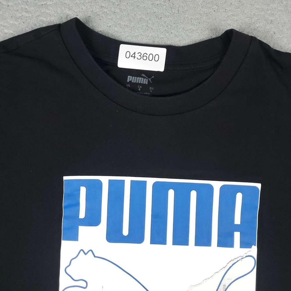 Puma T Shirt Mens Large Black Graphic Short Sleeve Cityscape Logo Tee - Picture 2 of 7